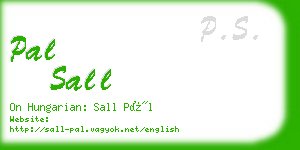 pal sall business card